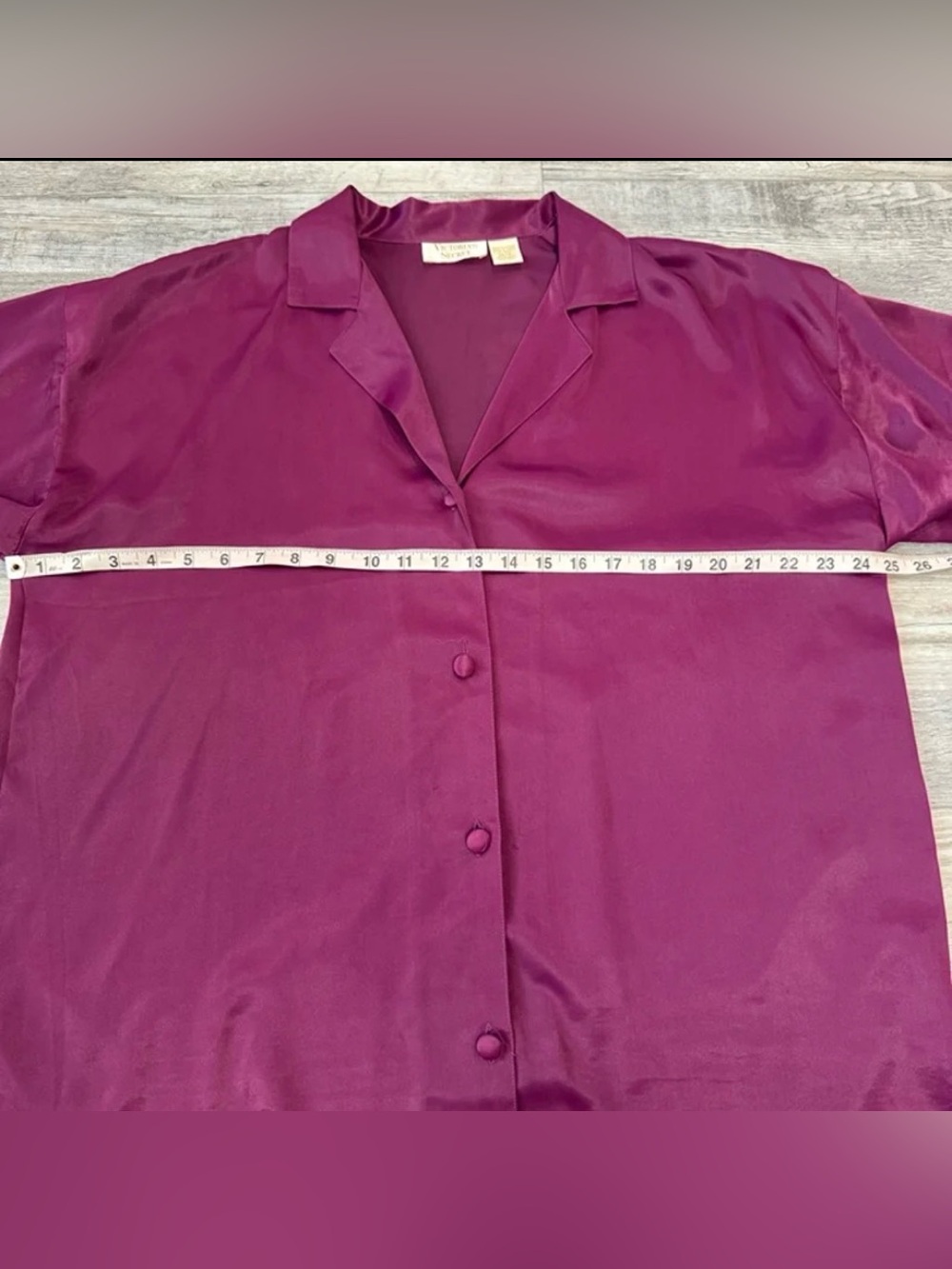 Gold Label Victorias Secret purple satin sleep shirt size medium/large I19 - Picture 3 of 6